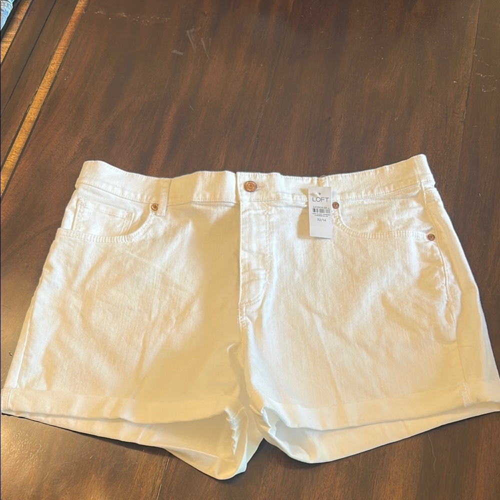 Loft Women's White Denim Shorts